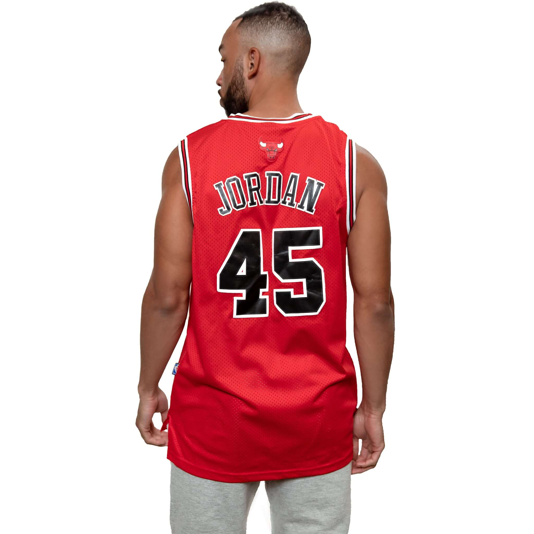 Men's Chicago Bulls Michael Jordan No.45 Red Replica Swingman