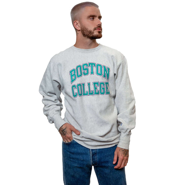 SUDADERA VINTAGE CHAMPION DE TEJIDO INVERSO DE BOSTON COLLEGE, AÑOS 90, TALLA 2XL, FABRICADA EN EE. UU.