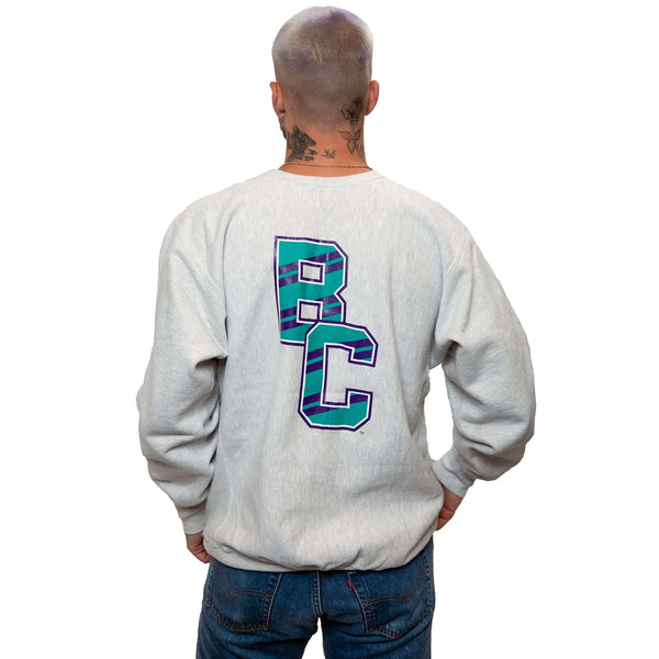SUDADERA VINTAGE CHAMPION DE TEJIDO INVERSO DE BOSTON COLLEGE, AÑOS 90, TALLA 2XL, FABRICADA EN EE. UU.