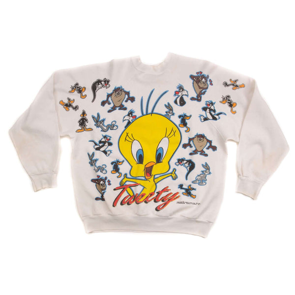 SUDADERA VINTAGE LOONEY TUNES TWEETY 1994 TALLA GRANDE FABRICADA EN EE. UU.