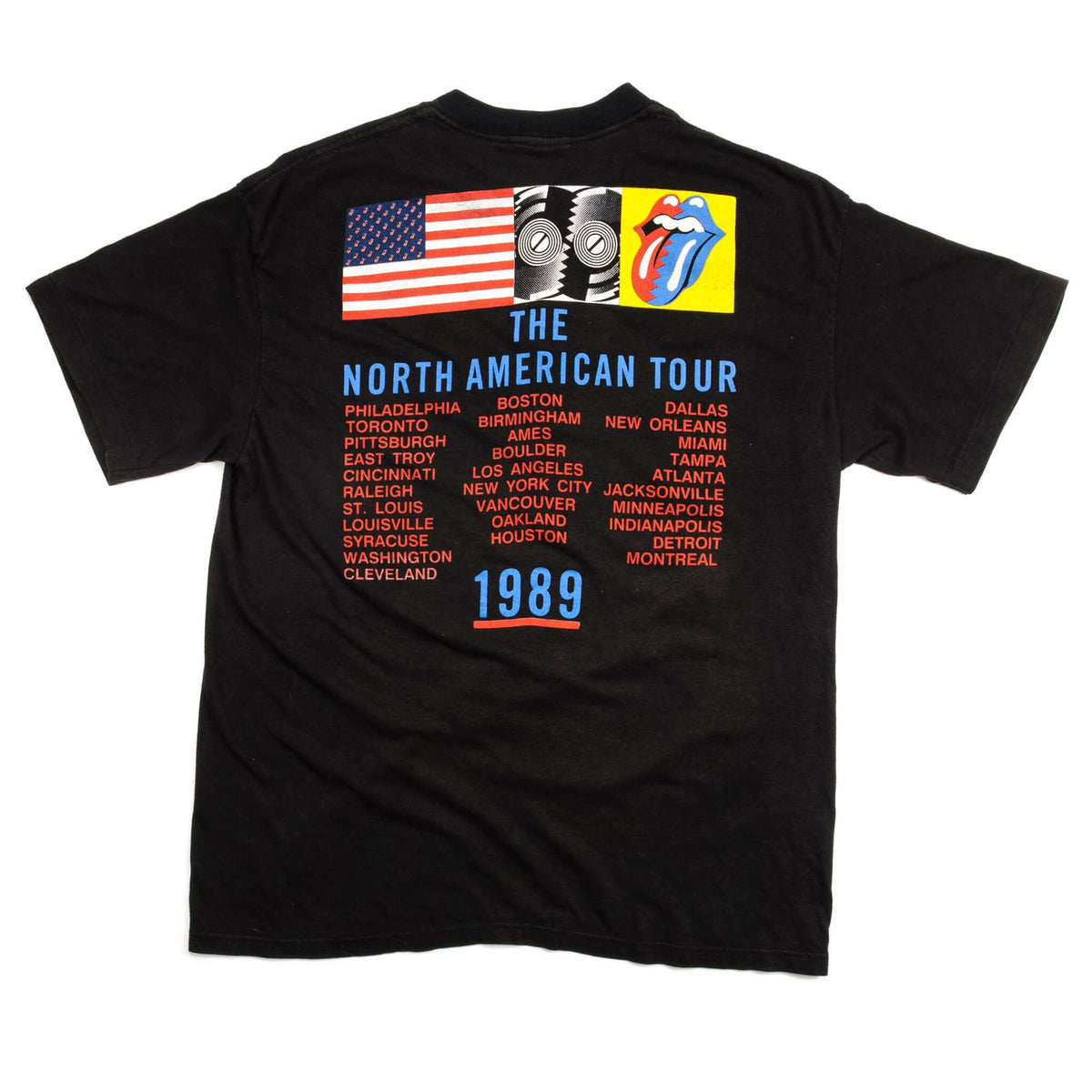 VINTAGE ROLLING STONES THE NORTH AMERICAN TOUR TEE SHIRT 1989 MEDIUM M