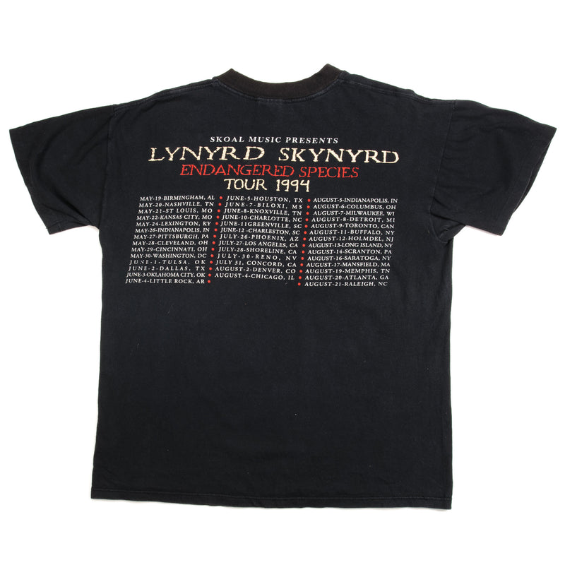 VINTAGE LYNYRD SKYNYRD TEE SHIRT ENDANGERED SPECIES TOUR 1994 SIZE LARGE MADE IN USA