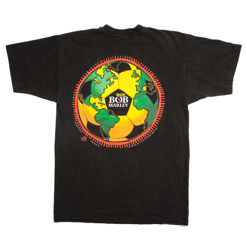 VINTAGE BOB MARLEY SOCCER TEE SHIRT 1994 SIZE LARGE