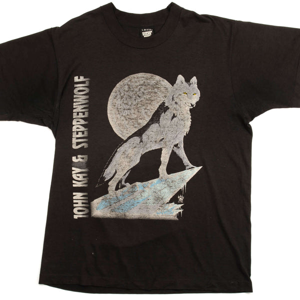 CAMISETA VINTAGE DE LA GIRA DEL 25.º ANIVERSARIO DE JOHN KAY Y STEPPENWOLF, 1992, GRANDE, FABRICADA EN EE. UU.